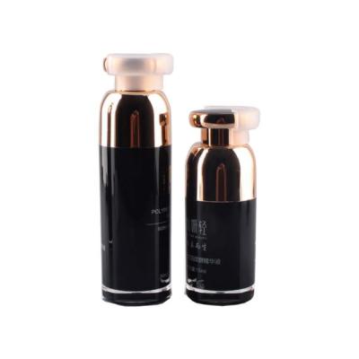 China Viable Hot Selling Black Cosmetics Eye Skin Care Cream Container Acrylic Lotion Pump Bottle for sale