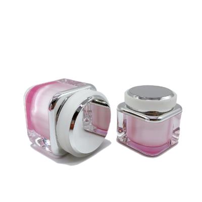 China Sustainable Supply Square Professional Acrylic Container Cosmetic Cream Jars For Sale for sale