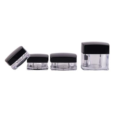 China Low Price Sustainable Square Shape Acrylic Cosmetic Eye Cream Package Container Jar for sale