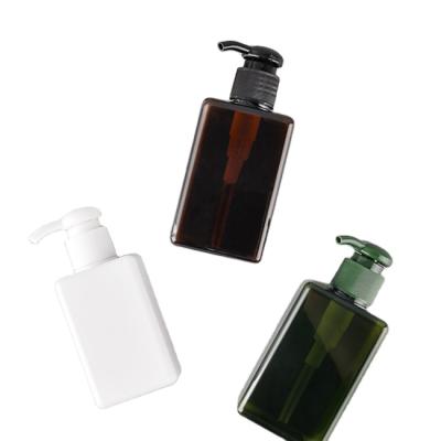 China Sustainable High Grade Square PETG Shampoo Hand Washing Packaging Lotion Pump Bottle for sale