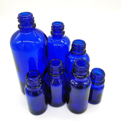 China Factory direct sales 30ml 50ml viable cosmetic skin care packaging blue essential oil dropper bottles for sale