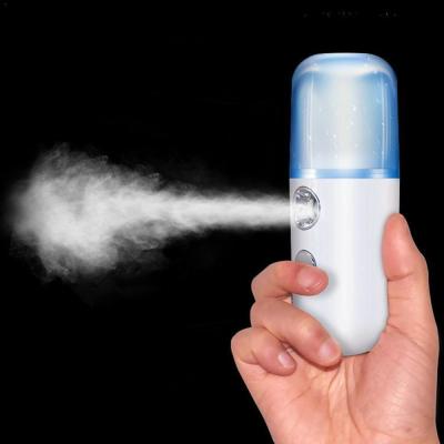 China Color Changing LED Light Drop Shipping Mister Humidifier Cooling Mist Mini Portable USB Rechargeable Nano Face Humidifier Facial Sprayer for sale