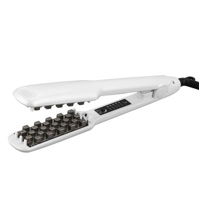 China LCD Display Hair Volumizing Iron 2 IN 1 Hair Straightener Curling Ceramic Crimper Wrinkled Flat Curler Iron 3D Fluffy Hair Styling Tool for sale