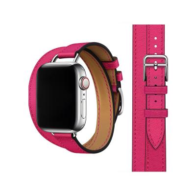 China Thin Genuine Leather Wrist Watch Leather Band For Apple Watch Series 5 4 Straps for sale