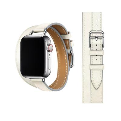 China 2022 Leather Trending Hot Products Double Side Genuine Leather Bands For Apple Watch Strap for sale