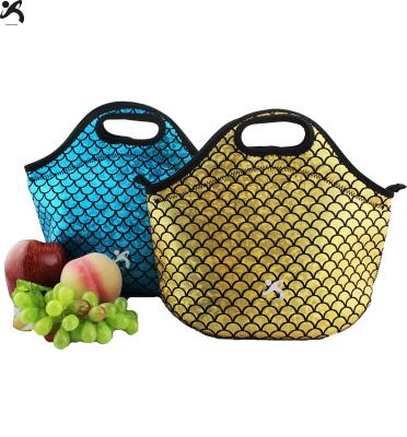 China Outdoor Custom Thermal Cooler Bag Foldable Insulated Tote Lunch Bag For Kids Lunch Bag Logo Neoprene Small Lunch Cooler School Picnic for sale