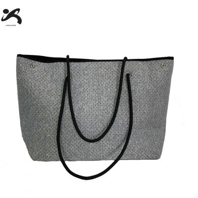 China Fashion China Manufacturer Convenient Custom Tote Bag Black Gray Tote Bag for sale