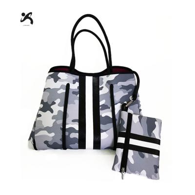 China Fashion wholesale price camouflage stripe handbag shopping bag lady for sale