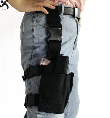 China Durable Adjustable Nylon Drop Leg Rig Pouch Magazine Pouch Firearm Gun Pistol Thigh Holster for sale