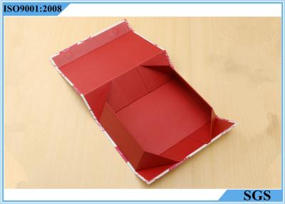 China Rectangle Printed Foldable Gift Boxes Red Color Stamp Flip Cover 27cm X 18cm X 9cm for sale