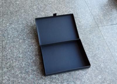 China UV Printing Hard Gift Boxes Boutique All Black Color Clamshell Structure for sale