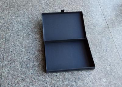 China Business Package Black Gift Boxes With Lids Bronzing Printing Book Style for sale