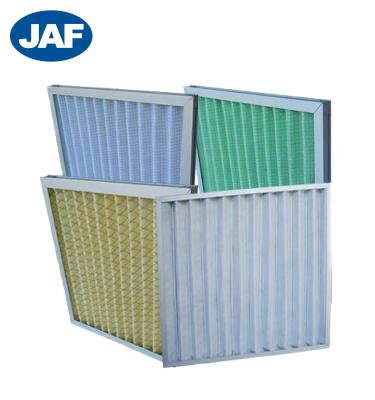 China Primary Efficient Hotels G4 Panel Air Filter Aluminum Alloy Frame Metal Pre Bent for sale