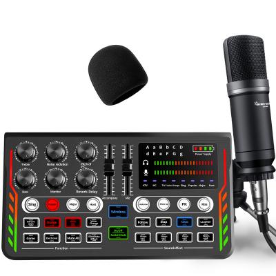 China Reverb Sound Hardware with Condenser Microphone Studio Audio Interface DJ Sound Mixer System for sale