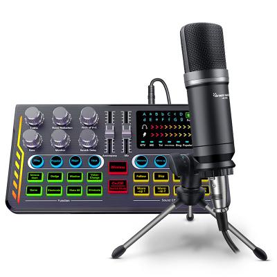 China Live streaming Hot-selling sound card condenser microphone singer recording studio mixing production equipment for sale