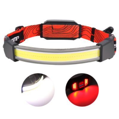 China Mini Cob Headlamp Led Strip 230 Led Headlamp Broadbeam Wide Angle Led Elastic Headlamp With Rear Red Warning Light VL-4158 for sale