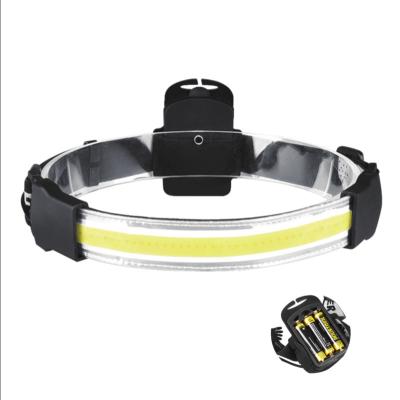 China 3AAA COB Bright Headlamp Camping Dry Battery Led Headlamp Headband Wide Angle Elastic Headlight For Night Running for sale