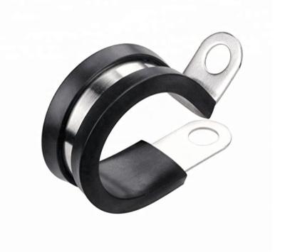 China Galvanized Flexible Insulated Rubber Metal Pipes SS304 Stainless Steel Clamp Clip for sale