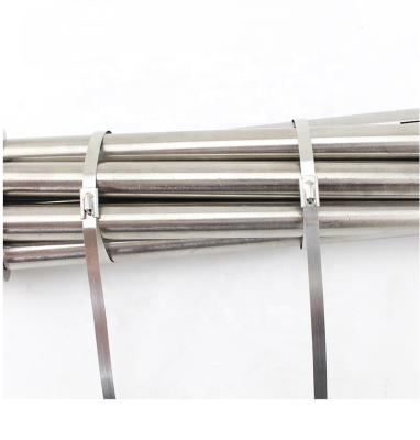 China Steel Wrap Exhaust Heat Ties Induction Stainless Steel Metal Cable Ties for sale