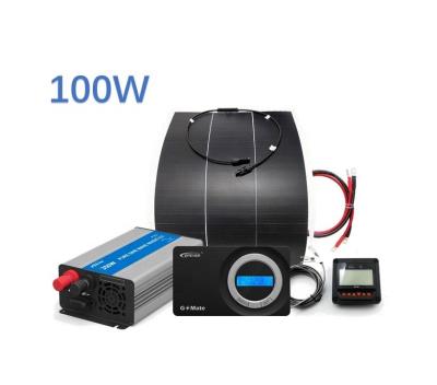 China Home Off Grid Solar Power System 100W Caravan Solar System 12V For Caravan Boat Truck And Tiny Home for sale