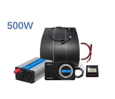 China Home Solar Systems Off Grid 500W RV Full Solar Power System For Caravan Truck Boat Marine Solar System for sale