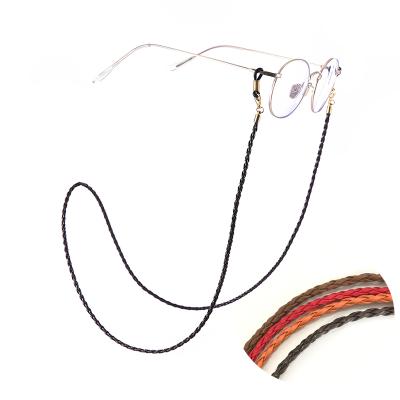 China Masked Chain Leather Braided Various Colors Twisted Rope Anti Skid Glasses Chain Outdoor Sports Goggles Chain Leather Rope for sale