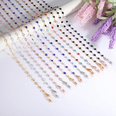 China Fashion 2021 Fashion Rhinestone Women's Crystal Beads Necklace Chain For Eye Glass Holder Masking Chain Eyewear Beaded Chain Jewelry for sale