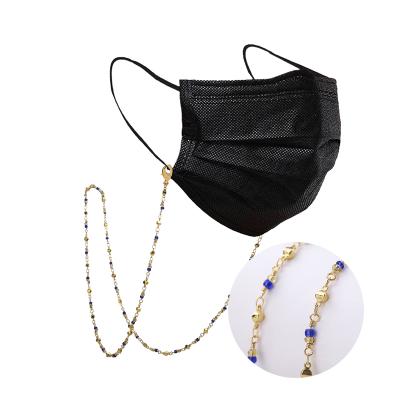 China Fashion Custom Blue Beaded Chain For Women Anti-Slip Eye Glass Mask Holder Chain Eyewear Chain Accessories for sale