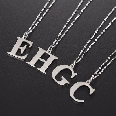 China Cheap School 316L Stainless Steel Students 26 Letters Alphabet A.C.E H R Stainless Steel English Pendant Necklace for sale