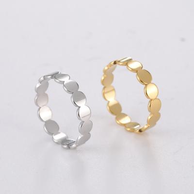 China FASHIONABLE Stainless Steel Gold Plated Ring For Women Geometric Round Wedding Ring Fashion Men Finger Ring Custom Jewelry Gifts for sale