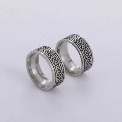 China CLASSIC Vintage Stainless Steel Celtics Knot Irish Mens Ring Chunky Ring Jewelry Gifts For Women Stainless Steel Knots Rings Jewelry for sale