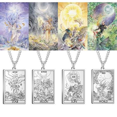 China High Quality Shadowscapes Tarot The First Cards Pendant Necklace Set Major Arcana Tarot Cards Stainless Steel Jewelry Men Custom for sale