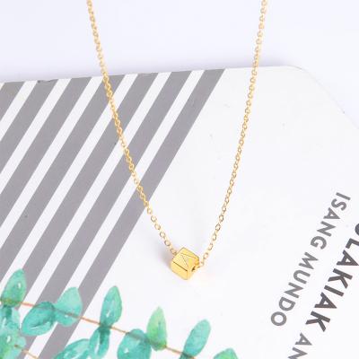 China TRENDY Tiny Gold Initial Block Necklace-18K Gold Filled Handmade Tasty Personalized Letter Necklace Gift For Women Necklace Jewelry for sale