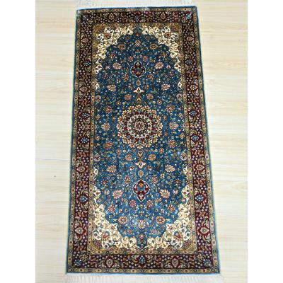 China CLASSIC Blue Floral Persian Rectangle Prayer Rug Yuxiang 2*4ft Silk Runner Blanket for sale