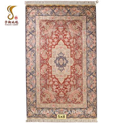 China YUXAING CLASSIC Red Precious Turkish Silk Christmas Decorations 5x8ft Carpets And Blankets for sale