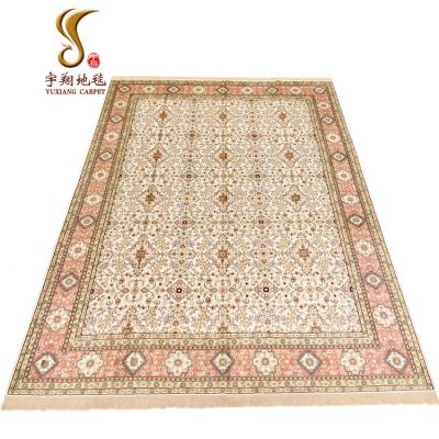 China Nanyang Yuxiang CLASSIC Luxury Handmade Turkish Silk Carpet Oriental Persian Floral Blanket 9*12ft for sale