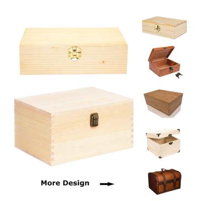 China Handmade Hot Sale Wooden Crate Logo Brown Wood Gift Box Packaging Custom Gift Box for sale