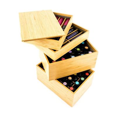 China Other Removable Wooden Essential Oil Storage Box Organizer Case Universal Bottle Dividers Fitted Rack for sale