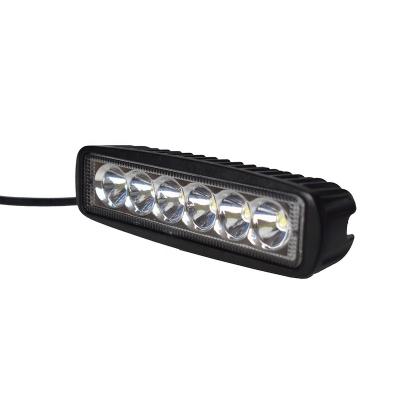 China 18W Slim LED DC 9-32V Flood / 6pcs*3W Aluminum Spot Beam Led Rectangular Working Light for sale