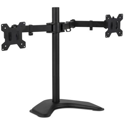 China 2022 Hot Selling Amazon Ebay Dual Monitor Stand Cold Steel Dual Monitor Stand for sale