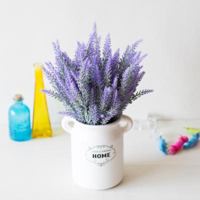 China 1 Pack Romantic Plastic Lavender Plastic Wedding Artificial Flowers Provence Decorative Vase Branch For Home Decor for sale