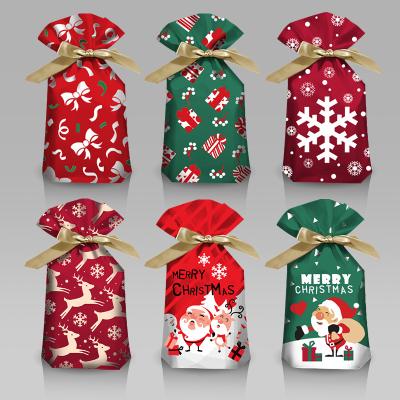 China 10pcs PVC Snowflake Drawstring Bag Crisp Merry Christmas Decorations Santa Gift Bag Candy Bag For Home New Year Noel Presents 2021 for sale