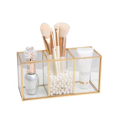 China Multifunctional 24 Grid Lipstick Organizer Transparent Luxury Glass Vanity Holders Make Up Acrylic Makeup Cosmetic Case Storage Box Holder Rack for sale