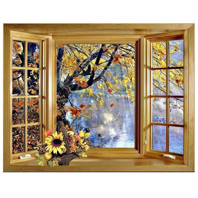 China CLASSIC 5D Diy Diamond Painting Window Outside Tree Lake Landscape Cross Stitch Square Full Round Drill Wall Arts and Crafts for sale