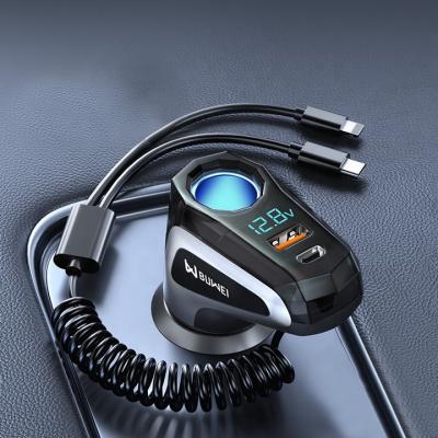 China Mobile Phone QC3.0 Mobile Phone Car Charger PD 100W USB Type-c Ports 5V 3A Fast Charging Car Adapter Cigarette Lighter Sockets for sale