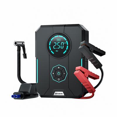 China Passenger Car BUVAYE 4 In 1 Car Jump Starter Air Pump Power Bank Portable Air Compressor Cars Battery Starters Starting Auto Tyre Inflator for sale