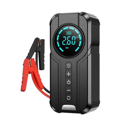 China Passenger Car Portable 60W Car Power Jump Starter Power Bank 8000mAh Wireless Car Tyre Tire Inflators Air Pump Compressor for sale