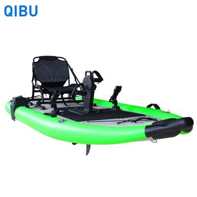 China PVC Hangkong Cheap Boarding 335cm Drop Stitch Foot Pedal Trainer Kayak Fishing Inflatable SUP Canoe/Kayak With Seat for sale