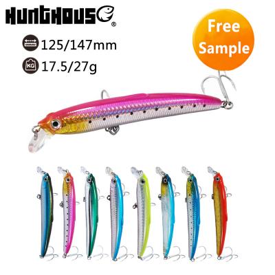 China Wholesale Clear-Coated ABS Plastic Tight Hook VMC Bustle Master Minnow Bait for sale