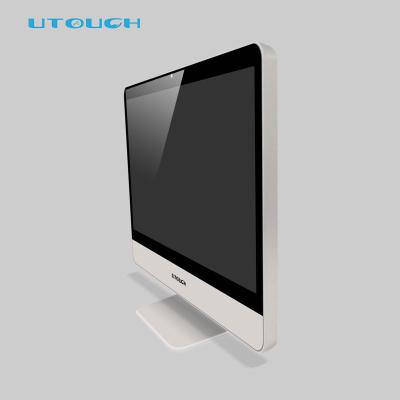 China Cheap Fanless+Aluminum Alloy Metal Case 21.5 Inch Capacitive Screen Gaming Desktop Computer All In One PC for sale